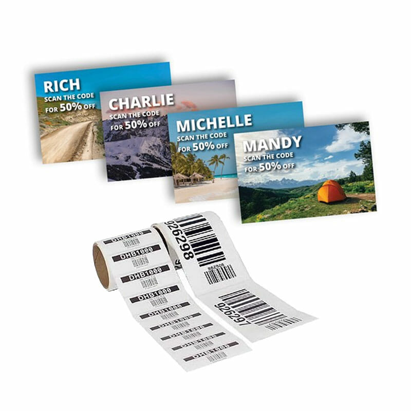 Variable data printing postcard & QR code